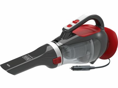 Black&Decker ADV1200 szaro-czerwony / Odkurzacz samochodowy 12V / 0,61 l / 1053 l-min / kabel 5 m