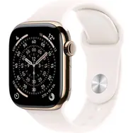 Apple Watch Series 11 GPS+Cellular 42 mm, koperta ze złota i tytanu - pasek sportowy w kolorze jasnoróżowym, rozmiar M/L / 150-200 mm