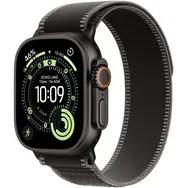 Apple Watch Ultra 3 (2025) GPS+Cellular 49 mm, obudowa z czarnego tytanu - czarny uchwyt Trail Grip (S/M) / 130-180 mm