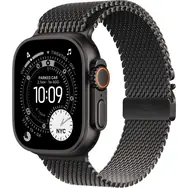 Apple Watch Ultra 3 (2025) GPS+Cellular 49 mm, czarna obudowa z tytanu - czarna tytanowa opaska Milanese (S) / 130-160 mm 