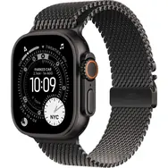 Apple Watch Ultra 3 (2025) GPS+Cellular 49 mm Czarna tytanowa koperta - Czarna tytanowa opaska Milanese (L) / 180-210 mm 