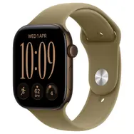 Apple Watch Series 12 GPS 42 mm, koperta z aluminium w kolorze ciemnego brązu - pasek sportowy oliwkowy M/L / 150-200 mm