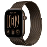 Apple Watch Series 12 GPS 46 mm, ciemnobrązowa aluminiowa obudowa - ciemnobrązowa opaska Milanese M/L / 150-200 mm