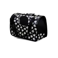 animALL Torba Czarna z różowymi łapkami S 34x18x24 cm