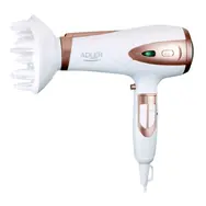 Adler AD 2248 biały / Suszarka / jonizator / 2200 W / 3 temperatury / 2 prędkości / dyfuzor / Koncentrator 