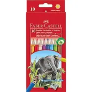 Faber-Castell Jumbo - Kredki sześciokątne - 10 szt. + temperówka / zmywalne