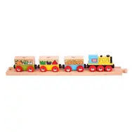 Bigjigs Rail Pociąg towarowy z warzywami + 3 tory / od 3 lat