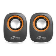 Media-Tech IBO biały / Głośniki / 2.0 / RMS 6W / USB / gniazdo 3,5mm