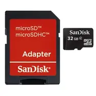 SanDisk microSDHC 32 GB + adapter / klasa 4 / odpowiedni do HD