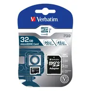 Verbatim microSDHC Pro 32GB + adapter / karta pamięci / UHS-I (U3) / klasa 10 / do 90 MB