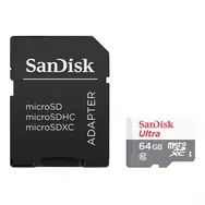 SanDisk Ultra microSDXC 64 GB + adapter / klasa 10 / UHS-I / odczyt: do 100 MB