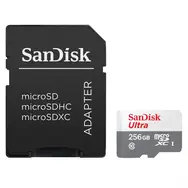 SanDisk Ultra microSDXC 256GB + adapter / Class 10 / UHS-I U1 / 100MB/s / przystosowany do Full HD