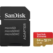 SanDisk Extreme microSDXC 64 GB + adapter / klasa 10 / UHS-I / odczyt: do 170 MB