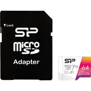 Silicon Power Elite micro SDXC 64 GB + adapter / Klasa 10 / UHS-I U1 / A1 / V10