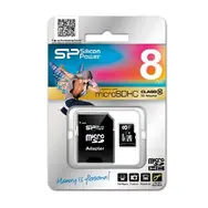 8 GB Silicon Power / micro SDHC / karta pamięci / klasa 10 / + adapter SDHC