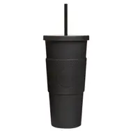 Neon Kactus Kubek do picia ze słomką 625 ml czarny / plastik 
