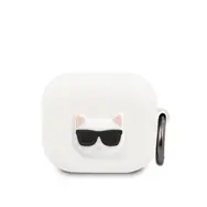Silikonowe etui Karl Lagerfeld Choupette Head do Airpods 3 w kolorze białym