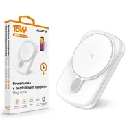 Aligator AMS03WT Mag-Bank biały / Powerbank z ładowaniem bezprzewodowym / Qi / 5000mAh / 15W 
