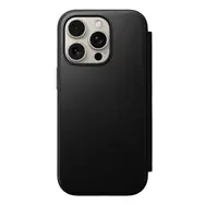 Nomad Nowoczesne skórzane etui folio do Apple iPhone 16 Pro Czarne