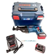 BOSCH GSA 18 V-LI / Akumulatorowa piła łańcuchowa / 18 V / 2 x 5,0 Ah / 2700 obr./min / wysokość podnoszenia 28 mm / L-BOXX