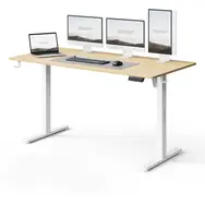 SENSE7 NOJO LIGHT Stół roboczy sosna biała / wysokość regulowana elektrycznie / 140 x 70 cm / nośność 70 kg