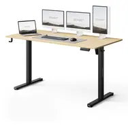 SENSE7 NOJO LIGHT Stół roboczy sosna czarna / wysokość regulowana elektrycznie / 140 x 70 cm / nośność 70 kg