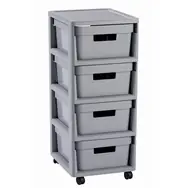 Curver INFINITY Półka z szufladami 4x11l jasnoszara
