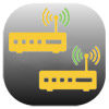Ikona dwóch routerów bezprzewodowych emitujących sygnał Wi-Fi – ilustracja funkcji extendera rozszerzającego sieć