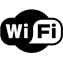 Ikona WiFi – czarna chmurka z białym napisem WiFi, obsługa połączenia bezprzewodowego