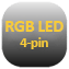 Ikona RGB LED z 4-pinowym złączem do podłączenia podświetlenia