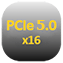 Ikona interfejsu PCIe 5.0 x16 dla kart graficznych i rozszerzeń
