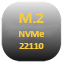 Ikona formatu M.2 NVMe 22110 – oznaczenie interfejsu i rozmiaru dysku SSD