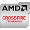 Logo technologii AMD CrossFire do łączenia wielu kart graficznych