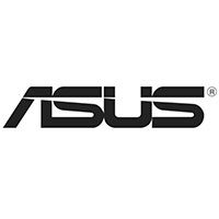 Logo firmy ASUS – czarny napis ASUS na białym tle