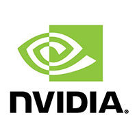 Logo firmy NVIDIA – zielony symbol oka i nazwa marki producenta kart graficznych