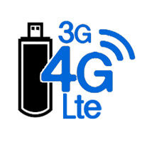 Ikona modemu USB z obsługą połączeń 3G, 4G i LTE