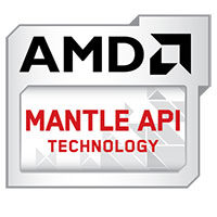 Logo AMD Mantle API Technology – niskopoziomowe API graficzne dla GPU AMD