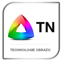 Ikona technologii obrazu TN – kolorowe logo z trójkątem dla wyświetlaczy TN
