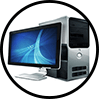 Przeznaczenie: Workstation Ikona przeznaczenia workstation – komputer stacjonarny z monitorem wskazujący typ zastosowania