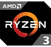 Logo AMD Ryzen 3 – seria procesorów AMD dla komputerów budżetowych