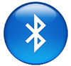 Ikona Bluetooth – niebieski okrągły symbol łączności bezprzewodowej