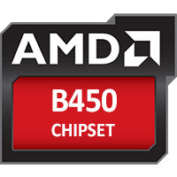 Logo AMD B450 Chipset – oznaczenie chipsetu do płyt głównych AMD