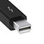 Ikona złącza Thunderbolt – mały czarny konektor z błyskawicą do szybkiego przesyłu danych