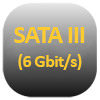 Ikona interfejsu SATA III z prędkością transferu 6 Gbit/s