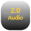 Ikona systemu audio 2.0 – dźwięk stereo bez subwoofera