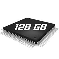 Ikona układu scalonego z oznaczeniem 128 GB – specyfikacja pamięci lub przestrzeni dyskowej