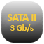 Ikona interfejsu SATA II z prędkością transferu 3 Gb/s