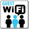 Ikona Guest WiFi – dostęp do sieci bezprzewodowej dla gości z piktogramami osób
