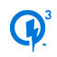 Logo Qualcomm Quick Charge 3.0 – ikona szybkiego ładowania z błyskawicą i cyfrą 3