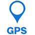Ikona GPS – niebieski symbol lokalizacji z podpisem GPS